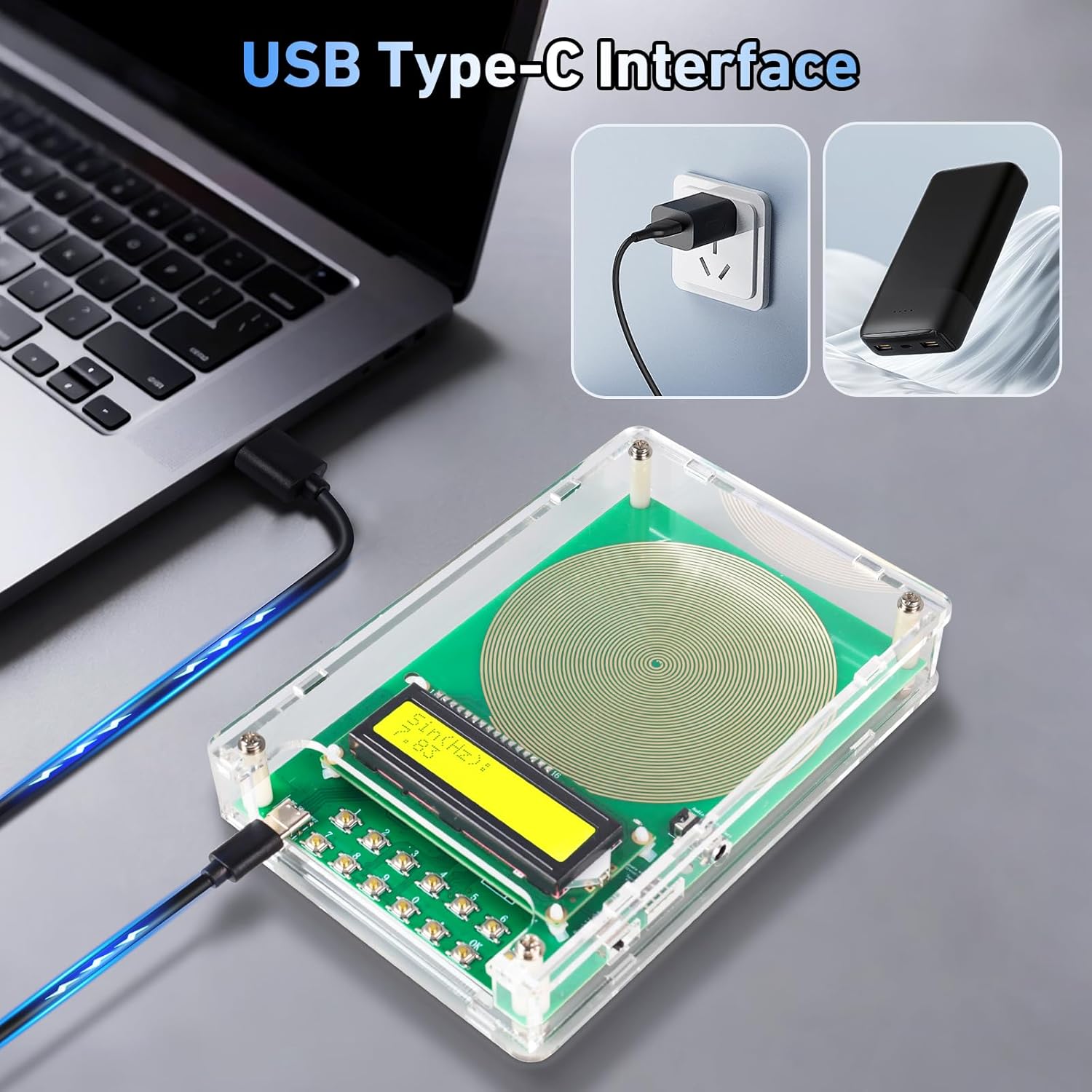 Unlock Deep Healing with the 7.83Hz Schumann Resonance Generator | Adjustable Frequency Device for Sleep, Meditation, Yoga & Stress Relief | Portable USB-C Powered with LCD Display