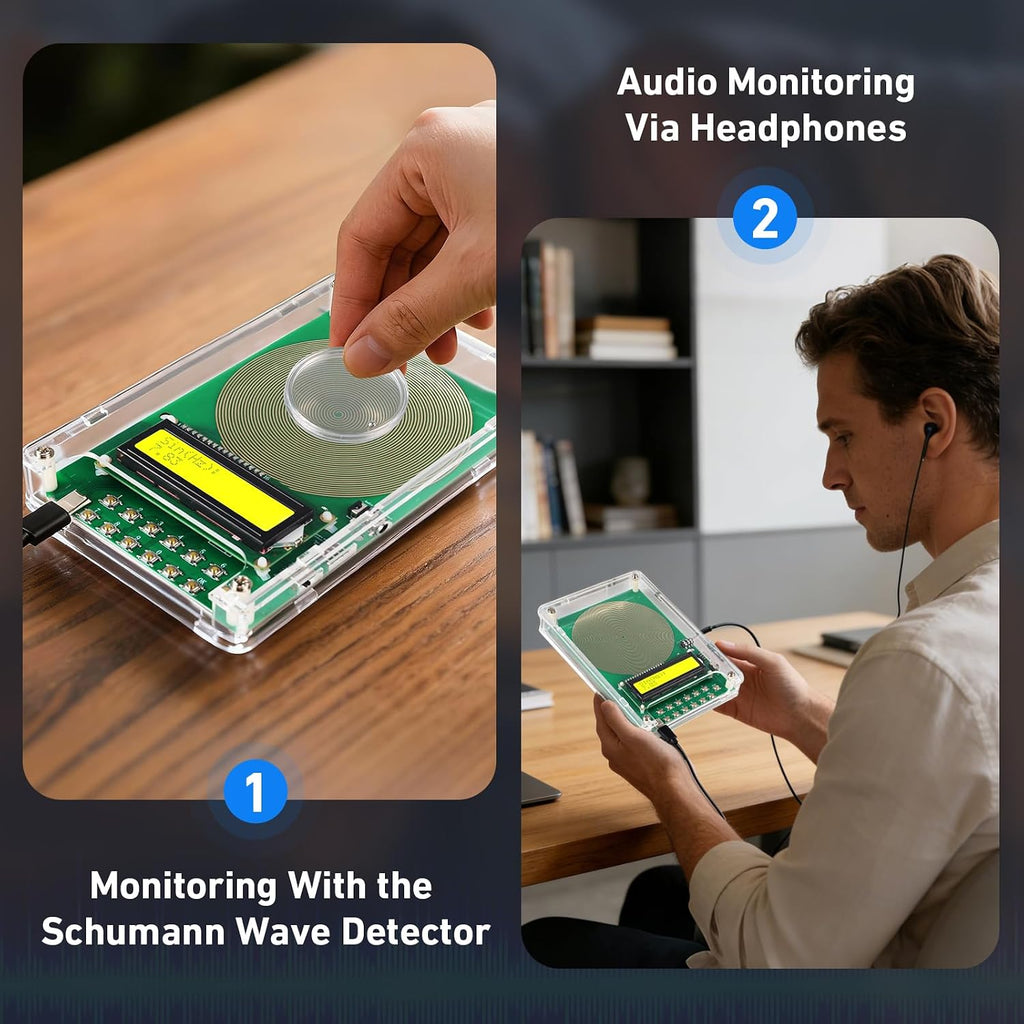 Unlock Deep Healing with the 7.83Hz Schumann Resonance Generator | Adjustable Frequency Device for Sleep, Meditation, Yoga & Stress Relief | Portable USB-C Powered with LCD Display