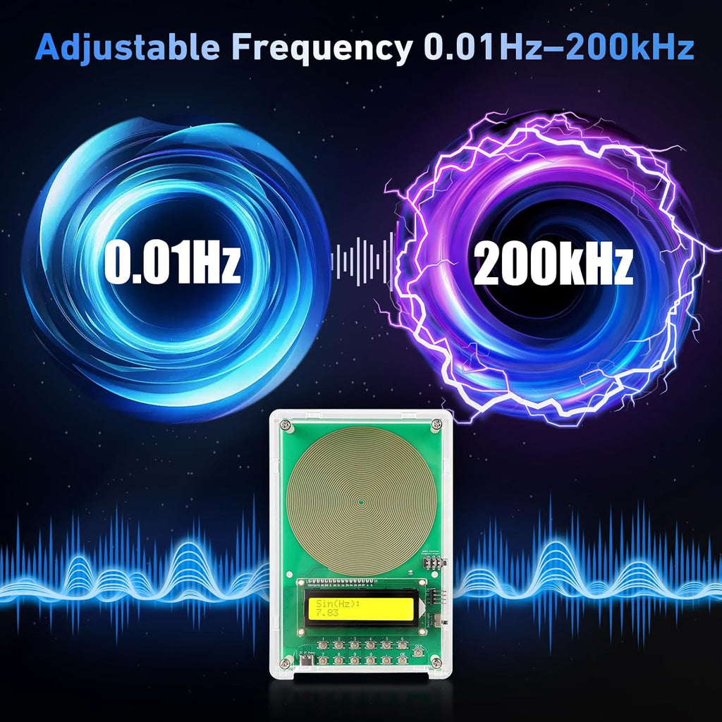 Unlock Deep Healing with the 7.83Hz Schumann Resonance Generator | Adjustable Frequency Device for Sleep, Meditation, Yoga & Stress Relief | Portable USB-C Powered with LCD Display
