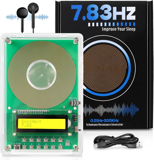 Unlock Deep Healing with the 7.83Hz Schumann Resonance Generator | Adjustable Frequency Device for Sleep, Meditation, Yoga & Stress Relief | Portable USB-C Powered with LCD Display
